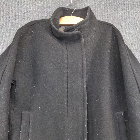 J. Crew Stadium Cloth by Nello Gori Women's Full Zip Coat Black 16 Wool Blend - Picture 3 of 14